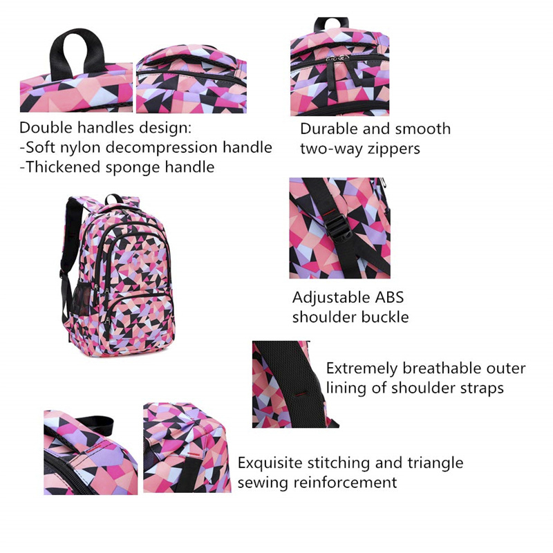 B Backpack,Doinshop Laides Retro Geometric Printing Drawstring Bags